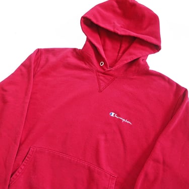 90s sweatshirt / Champion hoodie / 1990s red Champion hoodie v stitch pull over sweatshirt Large 