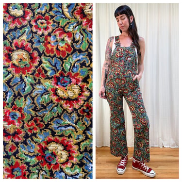 60s LEE rare floral tapestry overalls 