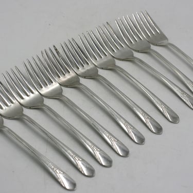 vintage Wm Rogers Inheritance Salad or Dessert Forks Set of Ten 