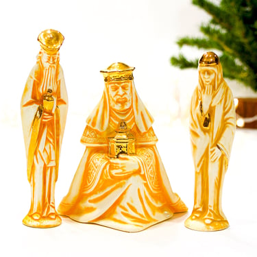 VINTAGE: 1985 - Three Wiseman Figurines - Ceramic Nativity Figure - Three Kings Figurine - Nativity Replacements - SKU 26-C4-00012899 