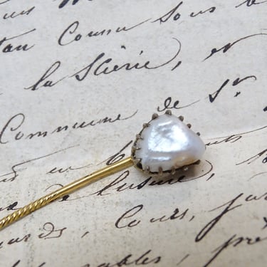 Vintage Estate Stick Pin,  Faux Pearl Jewelry 