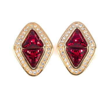 Swarovski Red Rhinestone Earrings