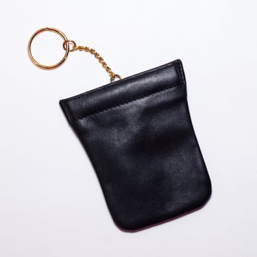 Vintage Black Leather Keychain Pouch 
