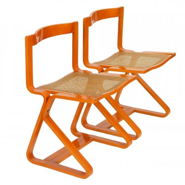 Pair of Italian Bentwood Cantilevered Chairs