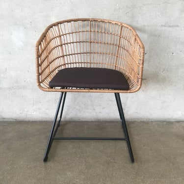 Rattan &amp; Metal Accent Chair