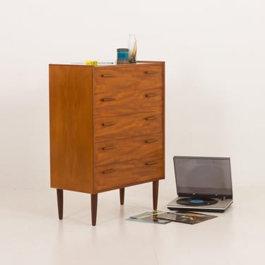 Danish mid century teak chest of drawers with Japaneese influences, 1960s 