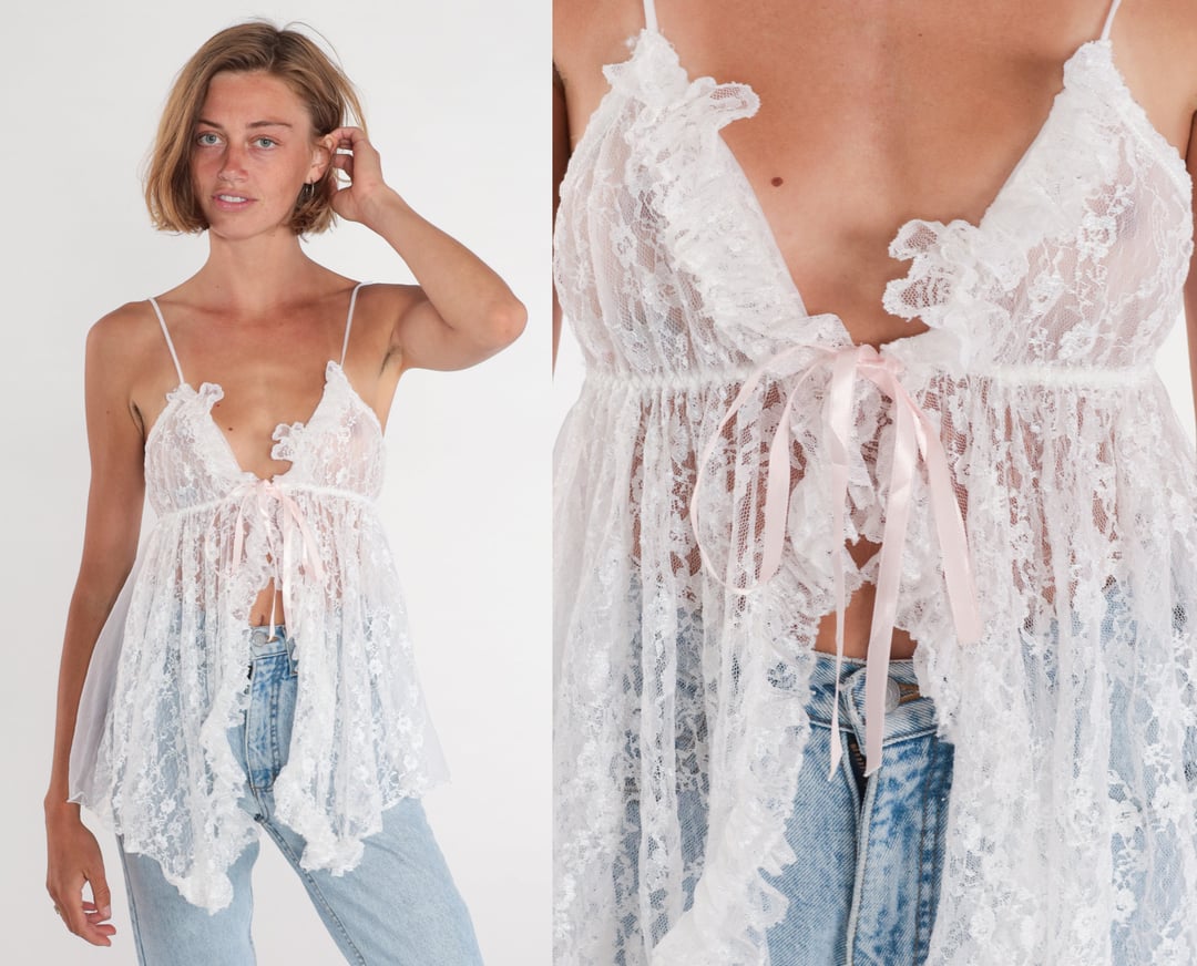 90s Sheer Lace Top — Wornable
