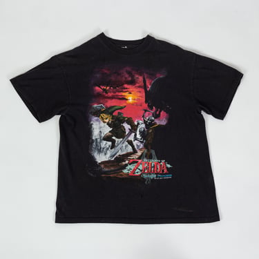 Vintage Legend of Zelda Twilight Princess T Shirt - Medium | Y2K Nintendo Video Game Black Graphic Tee 