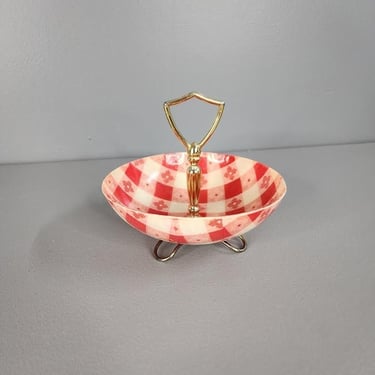 Retro Handled and Footed Fiberglass Dish Bowl 