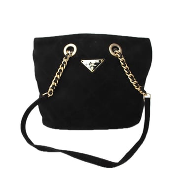 Prada Suede Quilted Shoulder Bag