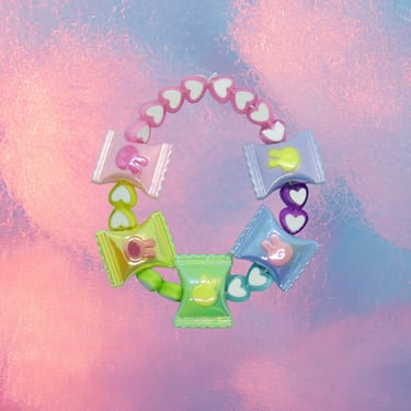 Rainbow Candy Bracelet Pastel Kawaii Beaded Jewelry 