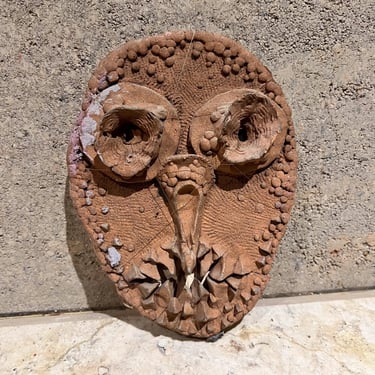 1970s Hand Crafted Art Pottery Distressed Mask 