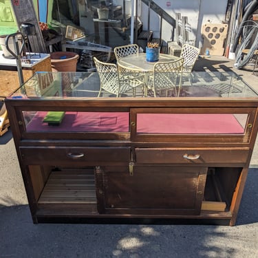 Glass and Wood Display Case 63 x 42 x 24