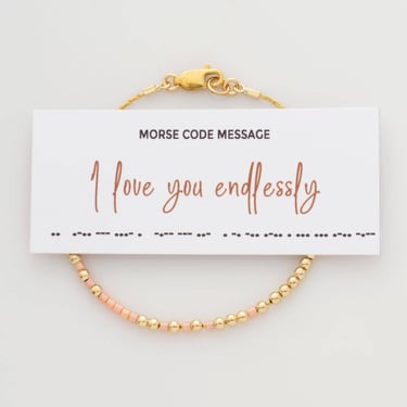 I Love You Endlessly Morse Code Bracelet, Hidden Message Bracelet for Wife, Girl Friend, Sister, Daughter, Valentine's Day Gift 