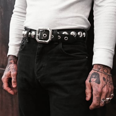 Come Undone Giant Studded Leather Belt