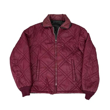 Vintage 70’s Maroon Quilted Jacket w/ Talon Zipper Size S/M