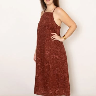 SBJ Austin Meredith Dress - Gray/Burgundy Print