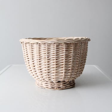vintage cream wicker basket 