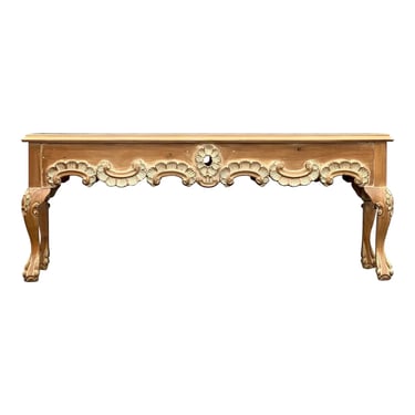 Solid Pine Hand Carved Country French Console Table 
