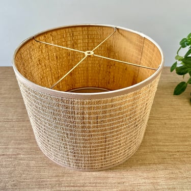 Vintage Woven Round Lampshade - Drum Style 