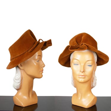 1960s Hat ~ Brown Fur Felt Slouchy Borsalino Hat 