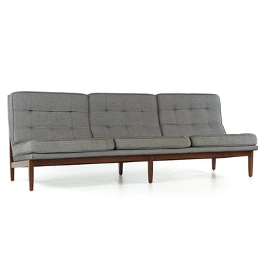 Knoll Mid Century Walnut Parallel Bar Sofa - mcm 