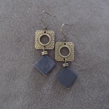 Bronze and black mid century modern earrings 2 