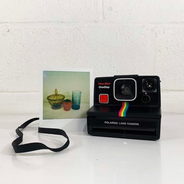 Vintage Polaroid SX-70 OneStep Time-Zero Rainbow Stripe Camera with Film  TESTED