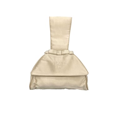Prada Beige Satin Mini Top Handle Bag