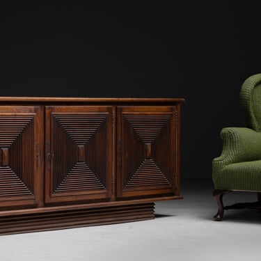 Brutalist Sideboard / Wingback Armchair by William Birch