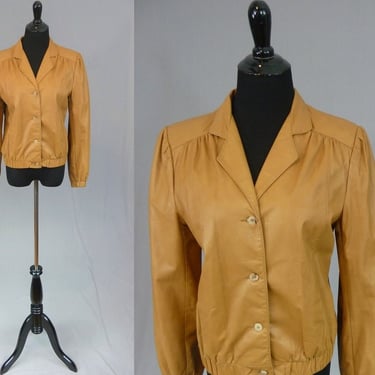 70s Tan Leather Jacket - Soft Leather Coat - Scully Leatherwear California - Vintage 1970s - S M 