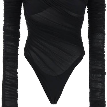 Mugler Off-Shoulder Mesh Body Women