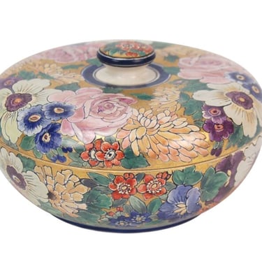 American Satsuma Pottery Jar Signed Frances Barothy Chicago Atlan Artist 