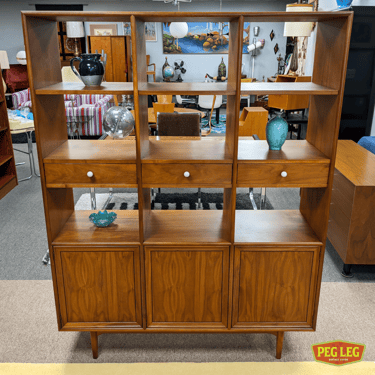 Mid-Century Modern walnut room divider from the Declaration collection by Drexel