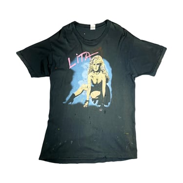 Vintage Lita Ford T-Shirt Heavily Distressed Single Stitch 1988 Metal Band 80s Tee