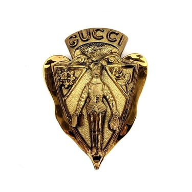 Large GUCCI Coat of Arm Brass Wall Plaque 