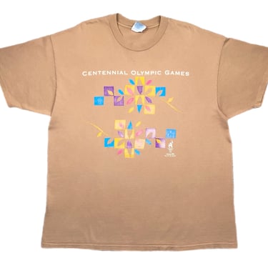 Vintage 1996 Centennial Olympic Games Atlanta Art Style Graphic T-Shirt Size XL/XXL 