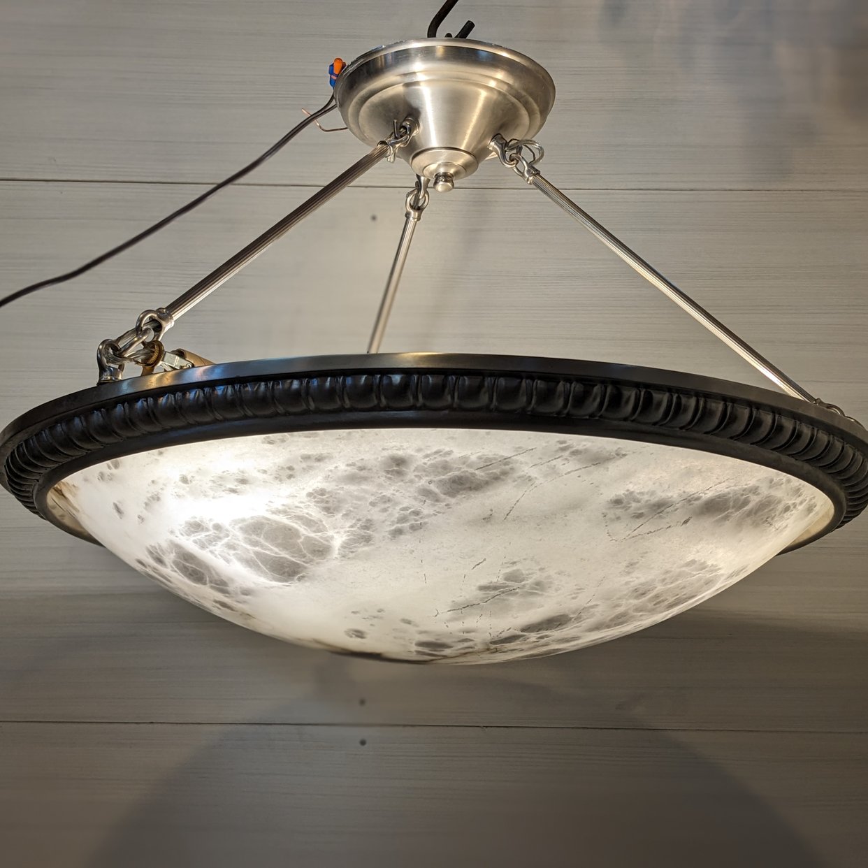 Urban Archaeology Alabaster and Nickel Chandelier | Earthwise ...