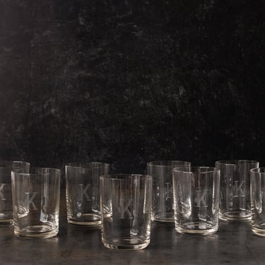 Monogrammed Bar Glass Set of 8