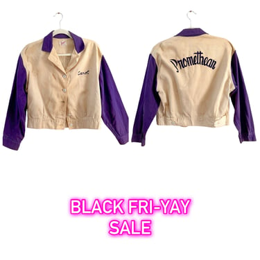 BLACK FRIYAY SALE /// 40s Sportswear Jacket / 1940s Vintage Chainstitch Chambray Coat / Large 