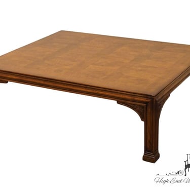 HENREDON FURNITURE Traditional Style Banded Walnut 50x40" Accent Coffee Table 