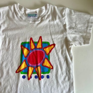 Vintage 90s Fresh Produce USA Made Colorful Bright Sun Graphic Tee 