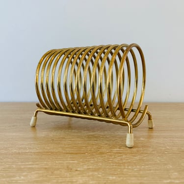Vintage Gold Metal Spiral Spring Desk Organizer 