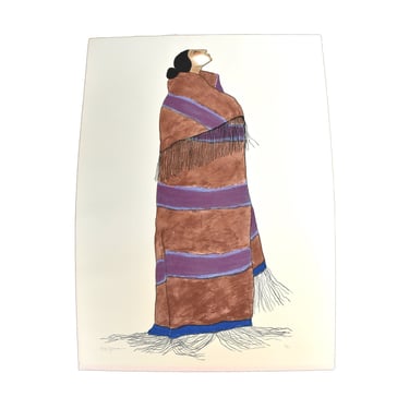 RC Gorman “Carol’s Blanket” Signed L/E Serigraph Native American Woman 