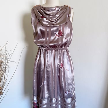 Vintage Fit and Flare Dress, Shiny Dress, Hal Ferman, S 