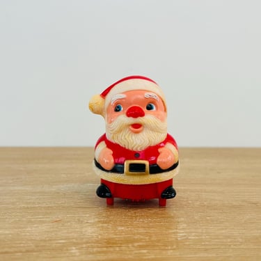 Vintage Christmas Fun World Hard Plastic Santa Item 7040 Plastic Wind-up Bobbing Santa Made in Hong Kong 