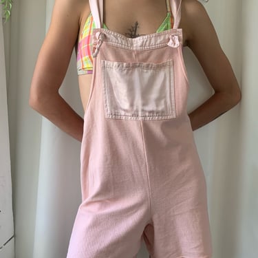 90s Pink Overall Shorts