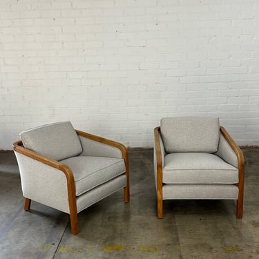 Mid century lounge chairs with exposed joinery -sold separately 