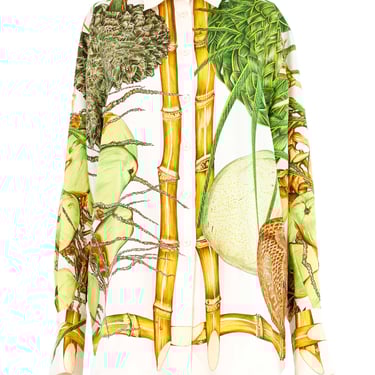 Hermes Jardin Creloet Silk Blouse