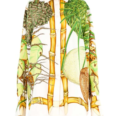 Hermes Jardin Creloet Silk Blouse